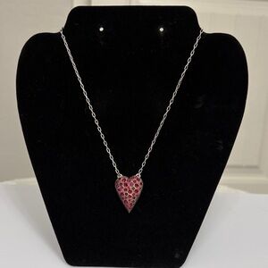 Brighton beautiful Silver Heart Necklace with Red Accents